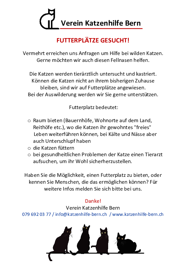 Futterstelle gesucht